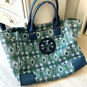 Blue ikat Tory Burch tote bag